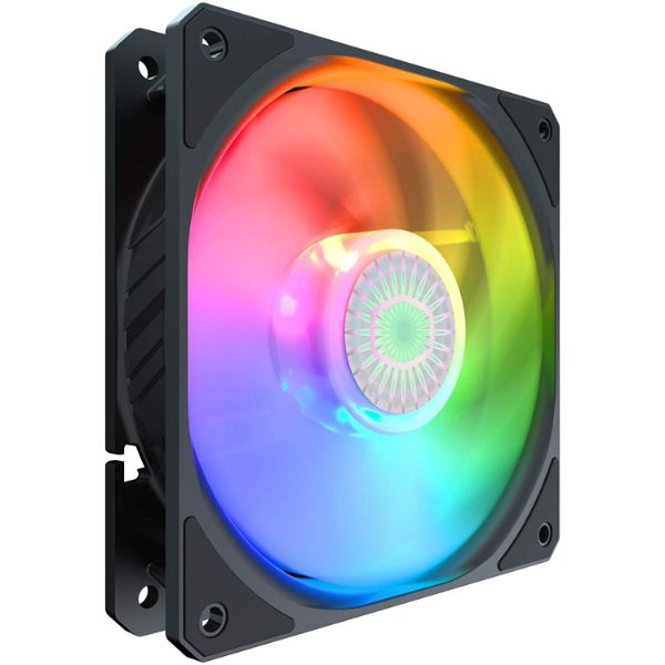Cooler Master SickleFlow 120 V2 ARGB 120mm Square Frame Fan, Individually Customizable LEDs, Air Balance Curve Blade Design, Sealed Bearing, PWM Control for Computer Case & Liquid Radiator