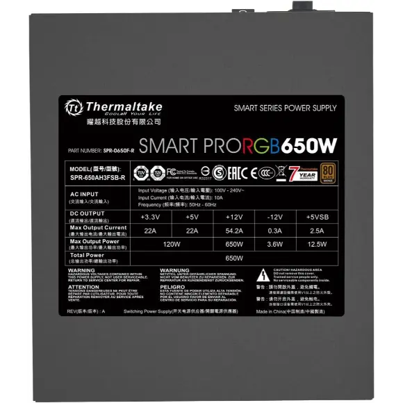 Thermaltake Smart Pro RGB 650W 80+ Bronze Power Supply