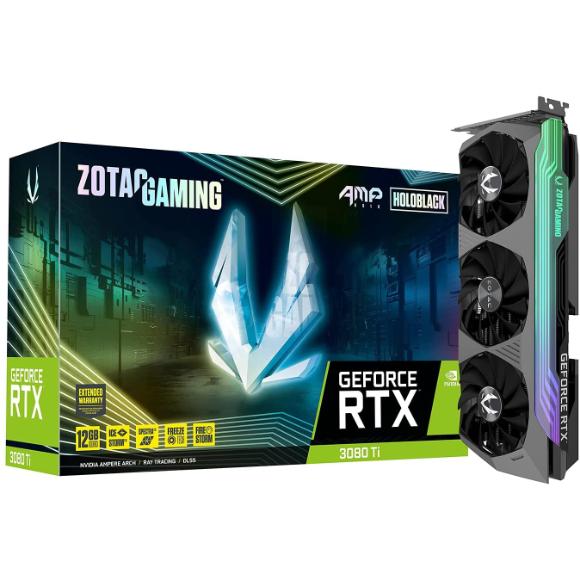 ZOTAC Gaming GeForce RTX 3080 Ti AMP Holo 12GB GDDR6X 384-bit 19 Gbps PCIE 4.0 Gaming Graphics Card, HoloBlack, IceStorm 2.0 Advanced Cooling, Spectra 2.0 RGB Lighting, ZT-A30810F-10P