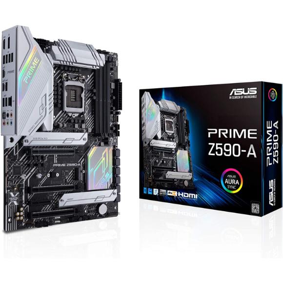 ASUS Prime Z590-A LGA 1200 (Intel11th/10th Gen) ATX Motherboard (14+2 DrMOS Power Stages,3X M.2, Intel 2.5 Gb LAN, USB 3.2 Front Panel Type-C, Thunderbolt 4, Aura Sync RGB Lighting)