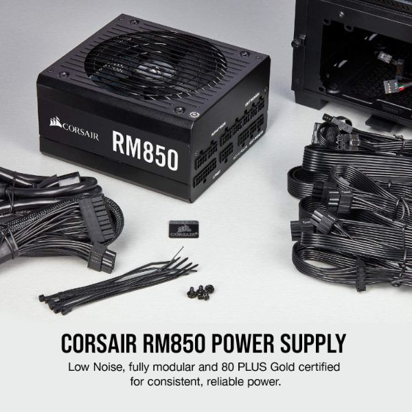 Corsair RM Series, RM850, 850 Watt, 80+ Gold Certified, Fully Modular Power Supply, Microsoft Modern Standby (CP-9020196-NA)