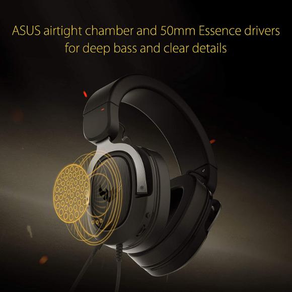 ASUS TUF H3 Gaming Headset – Discord, TeamSpeak Certified |7.1 Surround Sound | Gaming Headphones with Boom Microphone for PC, Playstation 4, Nintendo Switch, Xbox One, Mobile Devices