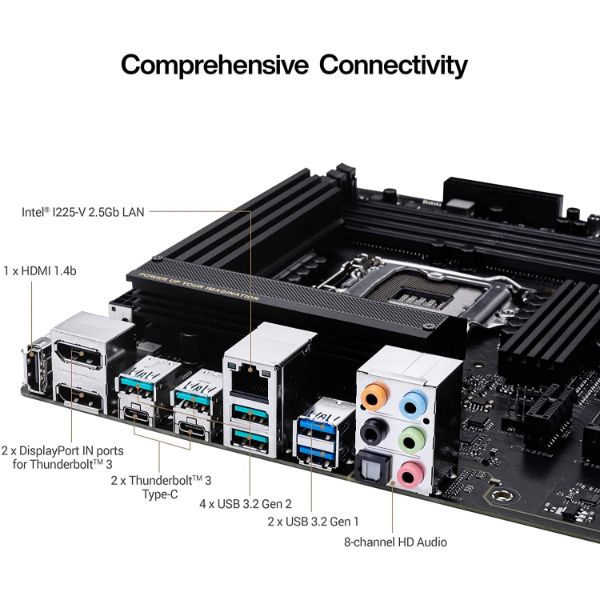 ASUS ProArt Z490-CREATOR 10G Intel Z490 LGA 1200 ATX Content Creation Motherboard (12+2 Power Stages, DDR4 4600, 10G LAN Card, 2.5G Intel LAN, Thunderbolt 3 Type-C, M.2, USB 3.2 Gen 2)