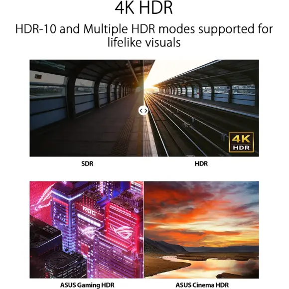 ASUS VP32UQ 31.5” 4K HDR Monitor - UHD (3840 x 2160), IPS, 100% sRGB, HDR10, Speakers, Adaptive-Sync/FreeSync, Low Blue Light, Eye Care, VESA Mountable, Frameless, DisplayPort, HDMI, Tilt
