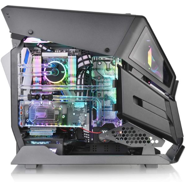 Thermaltake AH T600 Helicopter Styled Open Frame Tempered Glass Swing Door E-ATX Full Tower Case CA-1Q4-00M1WN-00