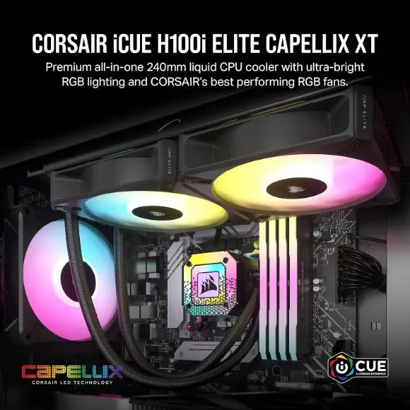 Corsair iCUE H100i Elite CAPELLIX XT Liquid CPU Cooler