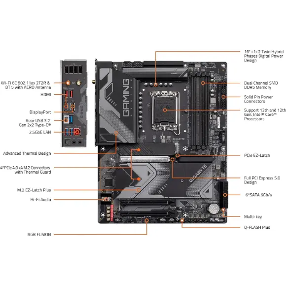 GIGABYTE Z790 X AX Gaming MotherBoard - PakByte Computers 