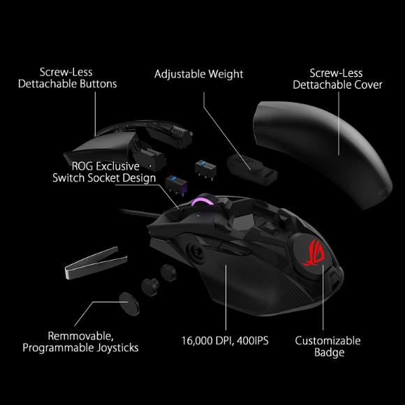 ASUS Optical Gaming Mouse - ROG Chakram Core | Wired Gaming Mouse | 16000 dpi Sensor