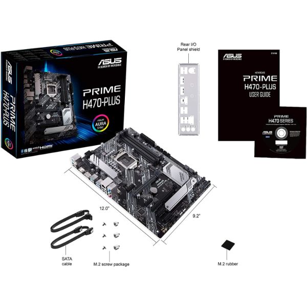 ASUS Prime H470-PLUS/CSM LGA1200 (Intel 10th Gen) ATX Commercial Motherboard (8 Power Stages, HDMI, DisplayPort, Dual M.2, Intel LAN, USB 3.2 Gen 2 Type-C, Thunderbolt 3 Support)