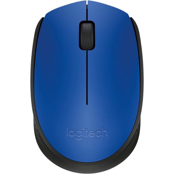 Logitech M171 Wireless Mouse, 2.4 GHz with USB Mini Receiver, Optical Tracking - Blue
