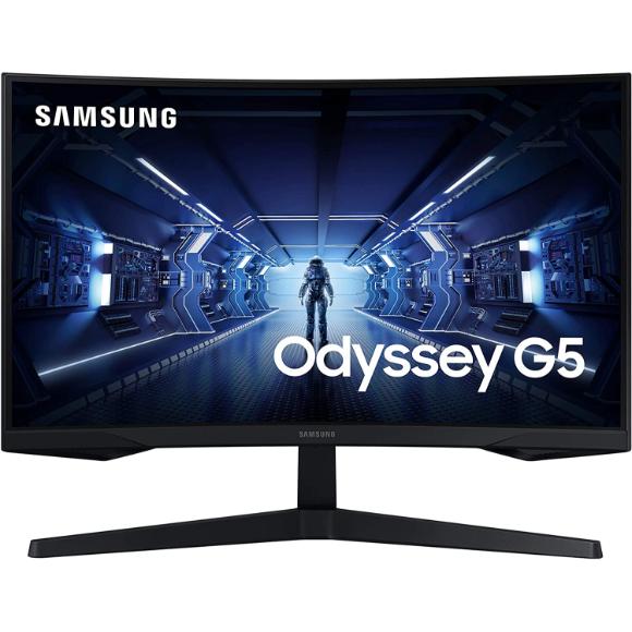 SAMSUNG 27-Inch G5 Odyssey Gaming Monitor with 1000R Curved Screen, 144Hz, 1ms, FreeSync Premium, QHD, 2k, Black