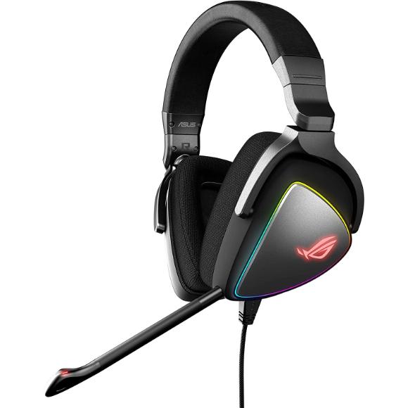 ASUS ROG DELTA USB-C Gaming Headset for PC, Mac, PlayStation 4, Teamspeak, and Discord with Hi-Res ESS Quad-DAC, Digital Microphone, and Aura Sync RGB Lighting