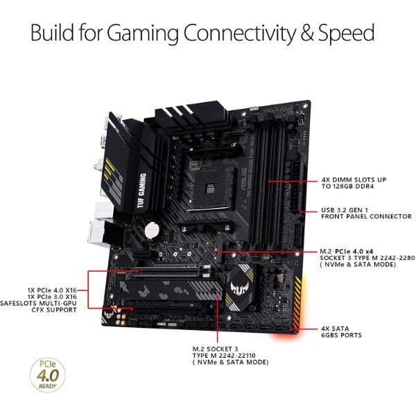 ASUS TUF Gaming B550M-PLUS Wi-Fi AM4 Micro-ATX Motherboard