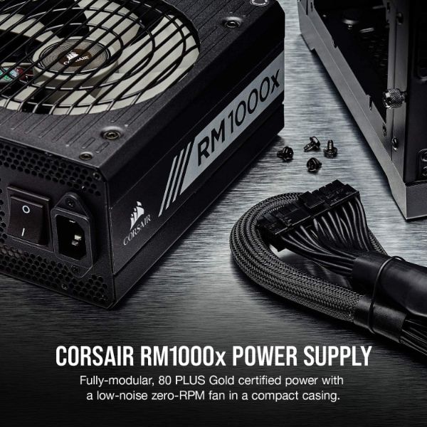 Corsair RMx Series, RM1000x, 1000 Watt, 80+ Gold Certified, Fully Modular Power Supply