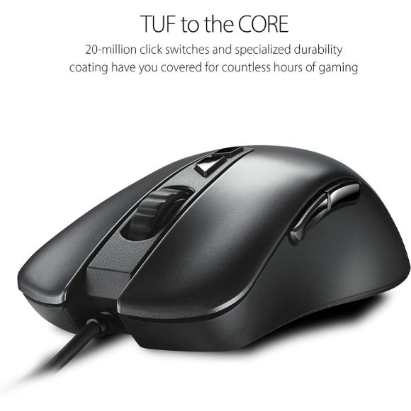 ASUS Optical RGB Gaming Mouse - TUF M3 | Ergonomic, Lightweight Right-Handed Wired Gaming Mouse for PC | 7000 DPI Gaming-Grade Optical Sensor | Omron Switches | 7 Buttons | Aura Sync RGB Lighting