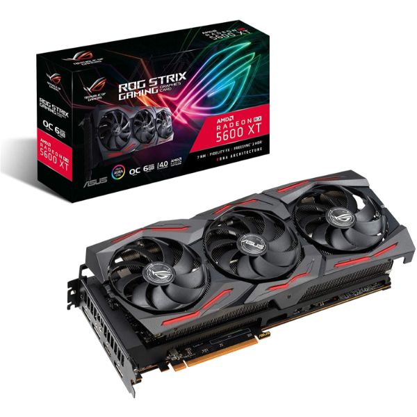 ASUS ROG Strix AMD Radeon RX 5600 XT OC Edition Gaming Graphics Card (PCIe 4.0, 6GB, GDDR6 Memory, HDMI, DisplayPort, Axial-tech Fan Design, Metal Backplate (ROG-STRIX-RX5600XT-O6G-GAMING)