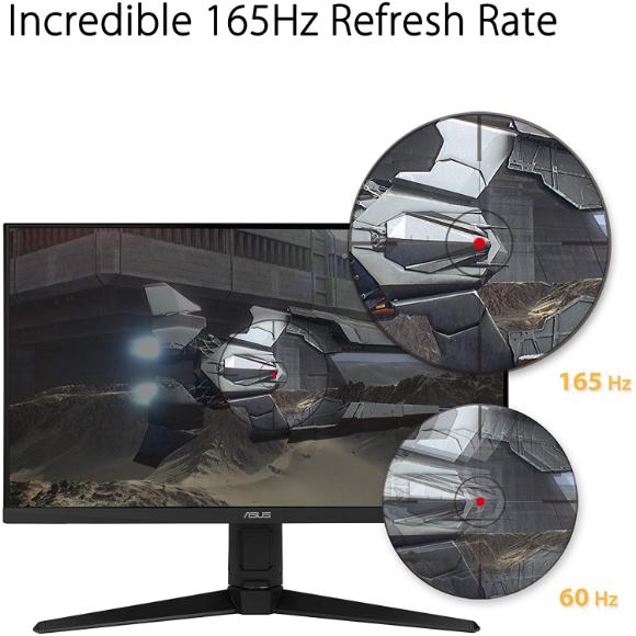ASUS TUF Gaming VG279QL1A 27” HDR Gaming Monitor, 1080P Full HD, 165Hz (Supports 144Hz), IPS, 1ms, FreeSync Premium, DisplayHDR 400, Extreme Low Motion Blur, Eye Care, HDMI DisplayPort