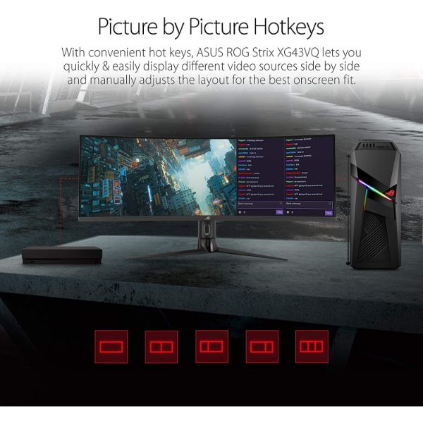 ASUS ROG Strix XG43VQ 43” Super Ultra-Wide Curved HDR Gaming Monitor 120Hz (3840 x 1200) - BLACK