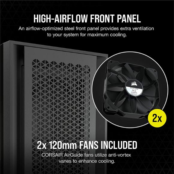 Corsair 5000D Airflow Tempered Glass Mid-Tower ATX PC Case - Black
