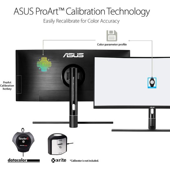 ASUS ProArt PA34VC 34" Curved Monitor Uwqhd 100Hz HDR-10 IPS Eye Care TB3 DP 1.2 HDMI 2.0B, Black