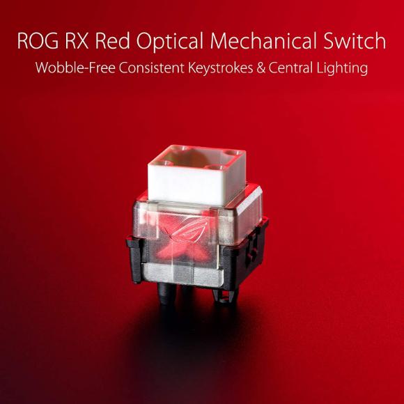 ASUS Mechanical Gaming Keyboard - ROG Strix Scope RX | Red Optical Mechanical Switches | USB 2.0 Passthrough | 2X Wider Ctrl Key for Greater FPS Precision | Aura Sync, Armoury Crate RGB Lighting