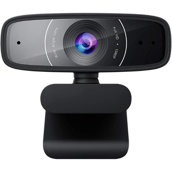 ASUS Webcam C3 1080p HD USB Camera - Beamforming Microphone, Tilt-Adjustable, 360 Degree Rotation, Wide Field of View, Compatible with Skype, Microsoft Teams and Zoom