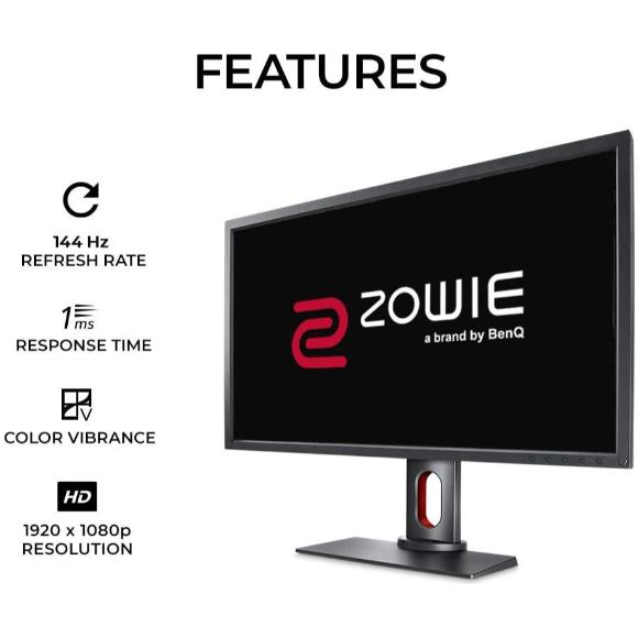 BenQ ZOWIE XL2731 27 inch 144 Hz Gaming Monitor | 1080P 1ms | Black Equalizer & Color Vibrance for Competitive Edge | Height Adjustable Stand |120Hz Compatible for Xbox Series X