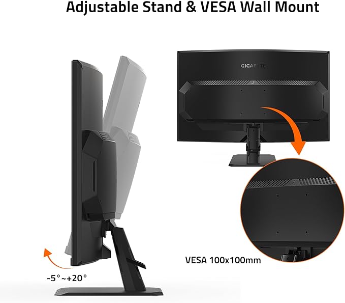 GIGABYTE GS32QC 31.5" 165Hz 1440P Curved Gaming Monitor, 2560x1440 VA 1500R Display, 1ms - PakByte Computers 