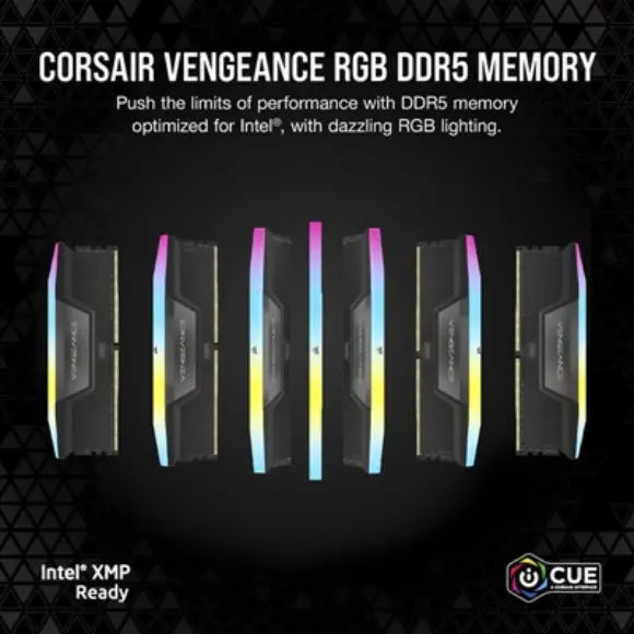 Corsair Vengeance RGB 32GB (2x16GB) DDR5 DRAM 5200MHz Desktop Memory - Black