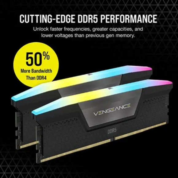 Corsair Vengeance RGB DDR5 32GB (2x16GB) DRAM 6000MHz Desktop Memory - Black