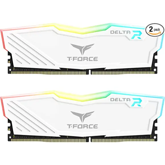 T-Force Delta RGB DDR4 3600MHZ 32GB (16x2) Desktop Gaming Memory - White