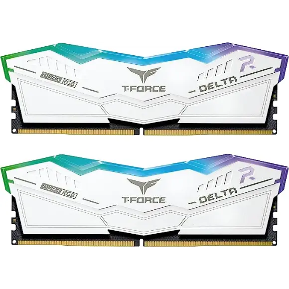 T-Force Delta RGB DDR5 5600 MHZ 32GB (16x2) Desktop Memory - White