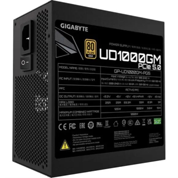 Gigabyte UD1000GM PG5 80 PLUS Gold Certified Power Supply - PakByte Computers 