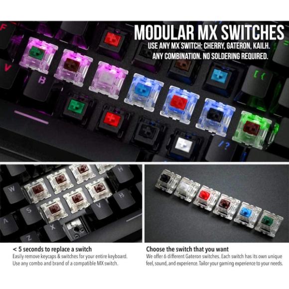 Glorious GMMK-TKL-BRN Modular Mechanical Keyboard - Brown Switches