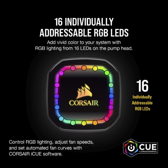 Corsair iCUE H150i RGB Pro XT, 360mm Radiator, Triple 120mm PWM Fans, Advanced RGB Lighting and Fan Control with Software, Liquid CPU Cooler
