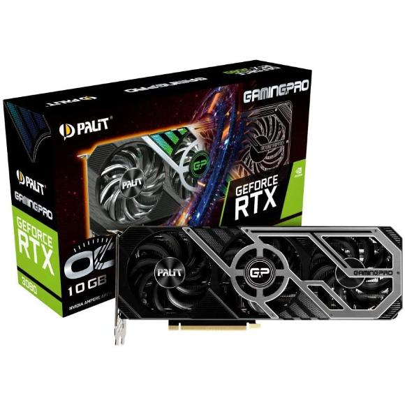 Palit GeForce RTX 3080 GamingPro OC 10GB GDDR6X Ray-Tracing Graphics Card, 8704 Core, 1440MHz GPU, 1740MHz Boost, 3 x DisplayPort, HDMI, Advanced TurboFan 3.0