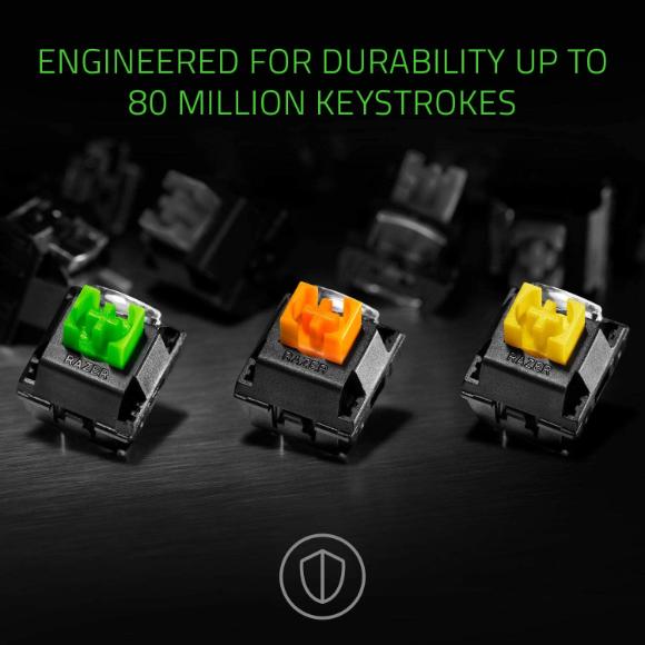 Razer BlackWidow Elite Mechanical Gaming Keyboard: Orange Mechanical Switches - Tactile & Silent - Chroma RGB Lighting - Magnetic Wrist Rest - Dedicated Media Keys & Dial - USB Passthrough