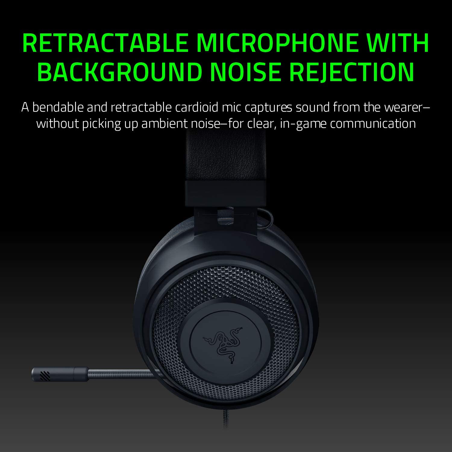 Razer Kraken Tournament Edition THX 7.1 Surround Sound Gaming Headset: Retractable Noise Cancelling Mic - USB DAC – Black