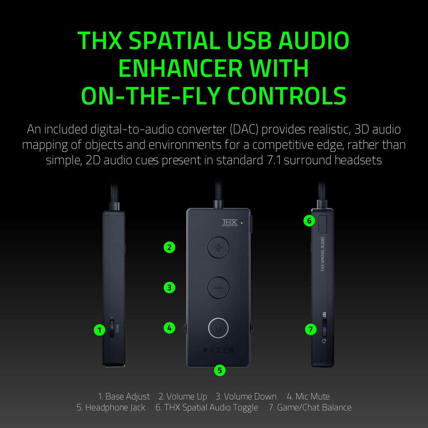 Razer Kraken Tournament Edition THX 7.1 Surround Sound Gaming Headset: Retractable Noise Cancelling Mic - USB DAC - For PC, PS4, PS5, Nintendo Switch, Xbox One, Xbox Series X & S, Mobile – Black