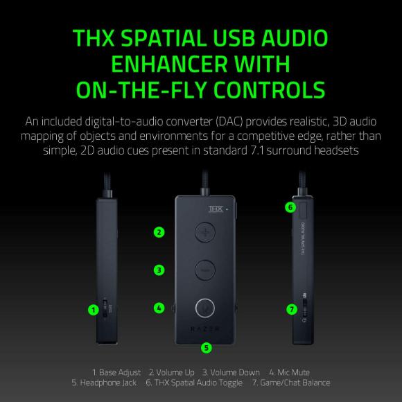 Razer Kraken Tournament Edition THX 7.1 Surround Sound Gaming Headset: Retractable Noise Cancelling Mic - USB DAC – Green