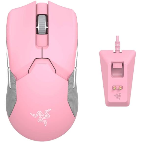 Razer Viper Ultimate Lightest Wireless Gaming Mouse & RGB Charging Dock: Hyperspeed Wireless Technology - Quartz Pink