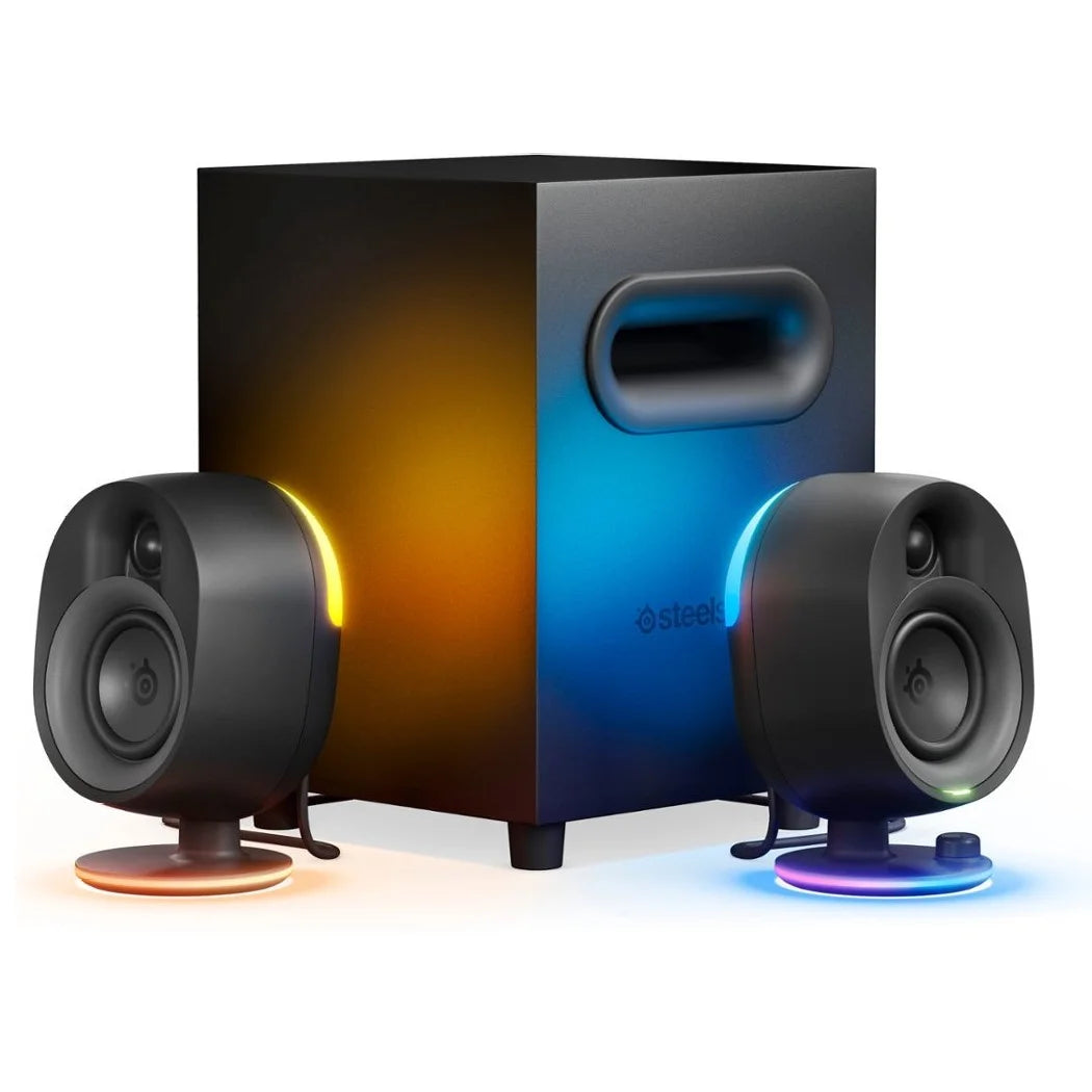 SteelSeries Arena 7 Bluetooth Gaming Speakers with RGB Lighting – Black (61542)