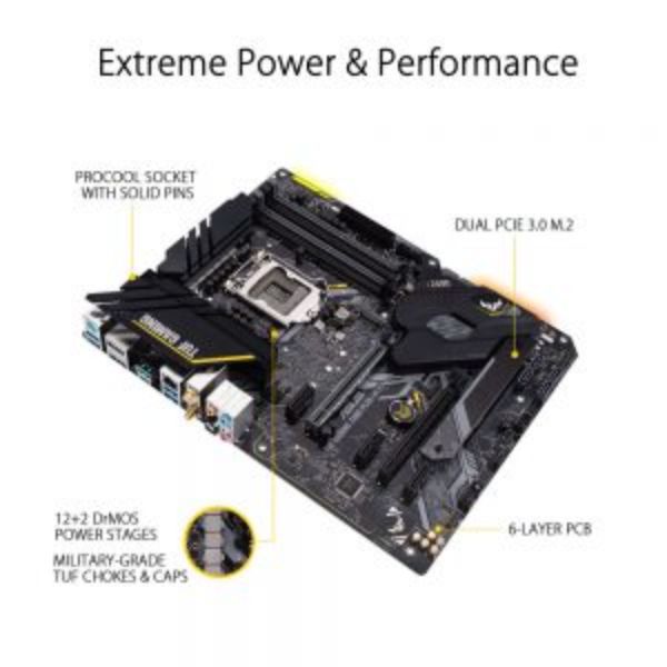 ASUS TUF Gaming Z490-Plus (WiFi 6), LGA 1200 (Intel 10th Gen) ATX Gaming Motherboard (Dual M.2, 12+2 Power Stages, USB 3.2 Front Panel Type-C, Intel WiFi 6 & 1Gb LAN, Aura Sync)
