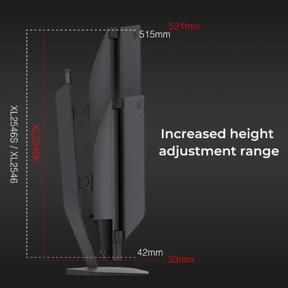 BenQ ZOWIE XL2546K 24.5 inch 240Hz Gaming Monitor | 1080P | DyAc+ | Smaller Base | Flexible height & tilt adjustment | XL Setting to Share | Customizable Quick Menu | S-Switch | Shield