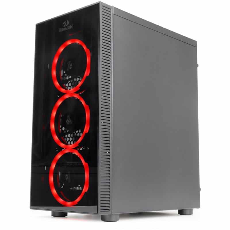 Redragon Thundercracker 3 x RGB LED Tempered Glass Side/Front ATX Gaming Chassis Black - GC-605
