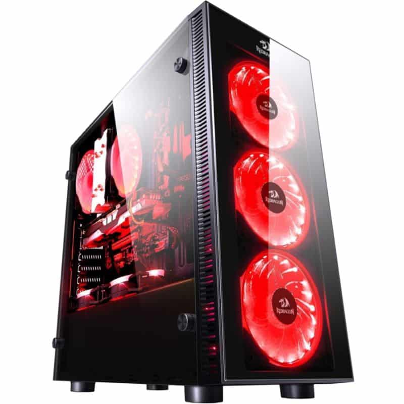 Redragon SIDESWIPE Gaming Chassis RD-GC-601, 3 x 120mm Fan Included, Tempered Glass