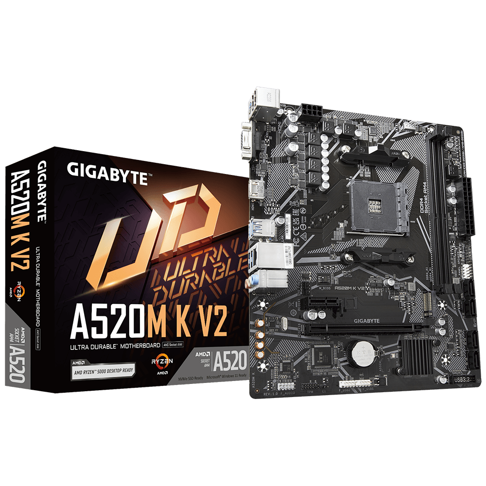 Gigabyte A520M K V2 AMD AM4 microATX Motherboard - PakByte Computers 