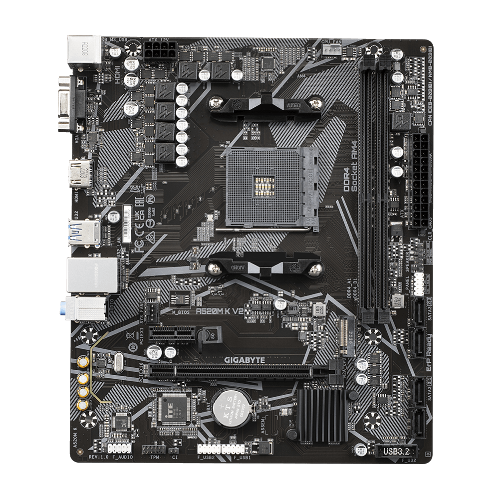 Gigabyte A520M K V2 AMD AM4 microATX Motherboard - PakByte Computers 