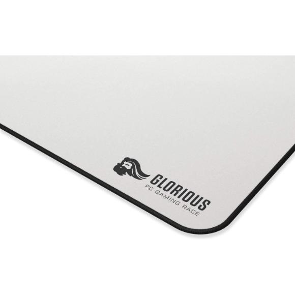 Glorious XL Gaming Mouse Mat/Pad - Large, Wide (XL) White Cloth Mousepad, Stitched Edges | 16"x18" (GW-XL)