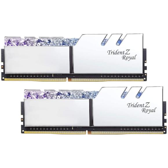 G.Skill 16GB DDR4 Trident Z Royal Silver (2x8GB) 3600MHz PC4-28800 CL18 1.35V Dual Channel Kit